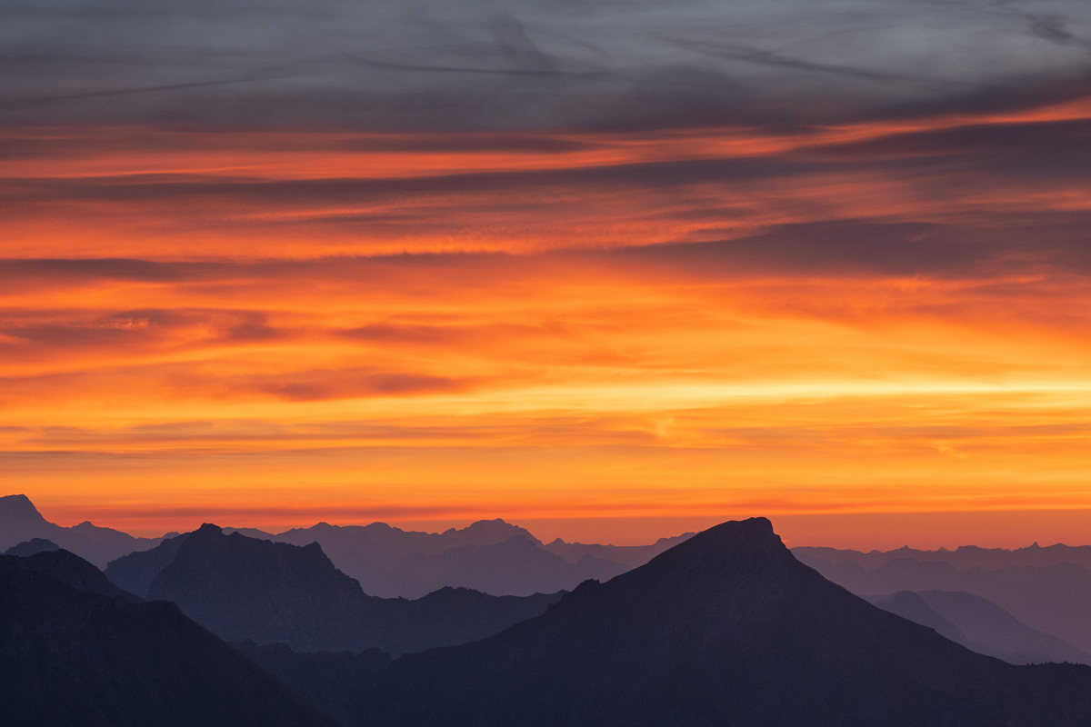 Alpensonnenuntergang